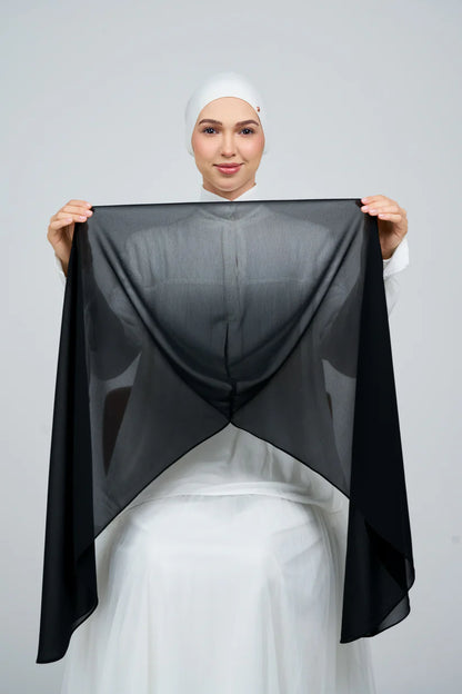 [★New] HoodX Curve [Pearl Chiffon] in Classic Black