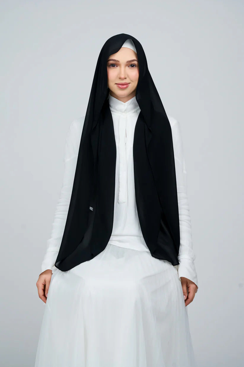 [★New] HoodX Curve [Pearl Chiffon] in Classic Black