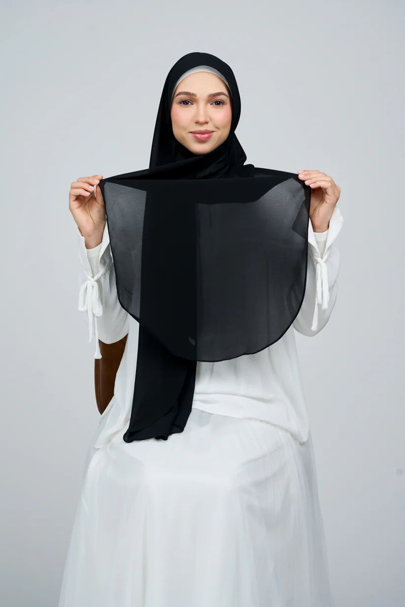 [★New] HoodX Curve [Pearl Chiffon] in Classic Black