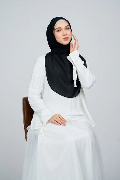 [★New] HoodX Curve [Pearl Chiffon] in Classic Black
