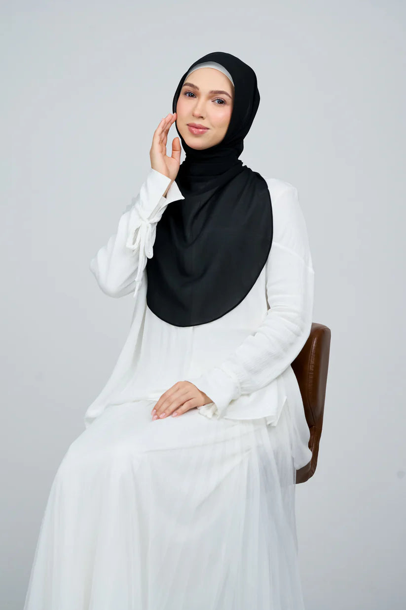 [★New] HoodX Curve [Pearl Chiffon] in Classic Black
