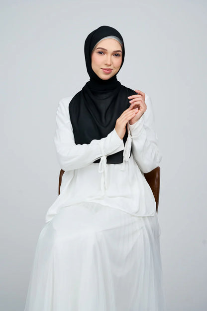 [★New] HoodX Curve [Pearl Chiffon] in Classic Black