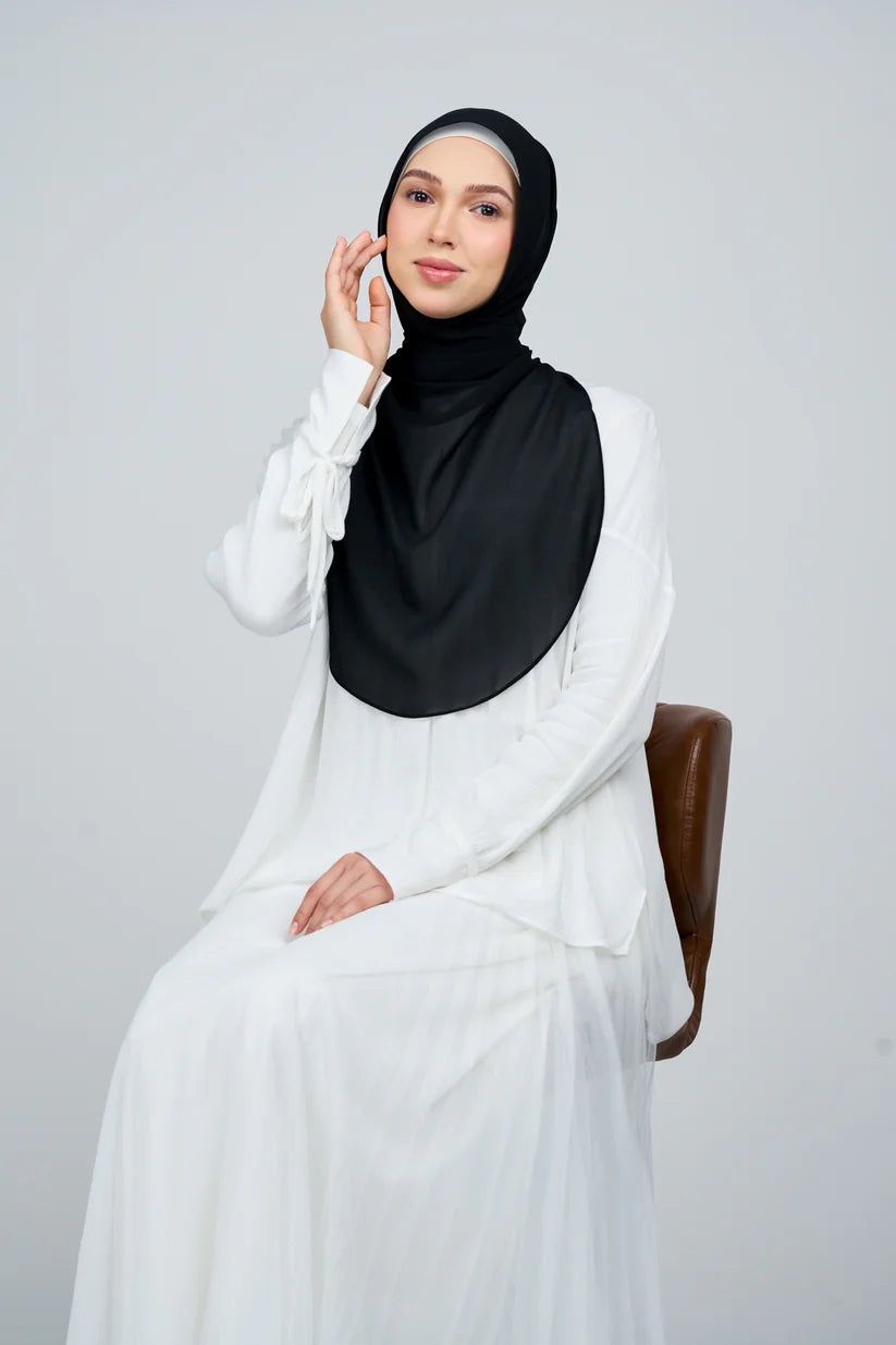 [★New] HoodX Curve [Pearl Chiffon] in Classic Black