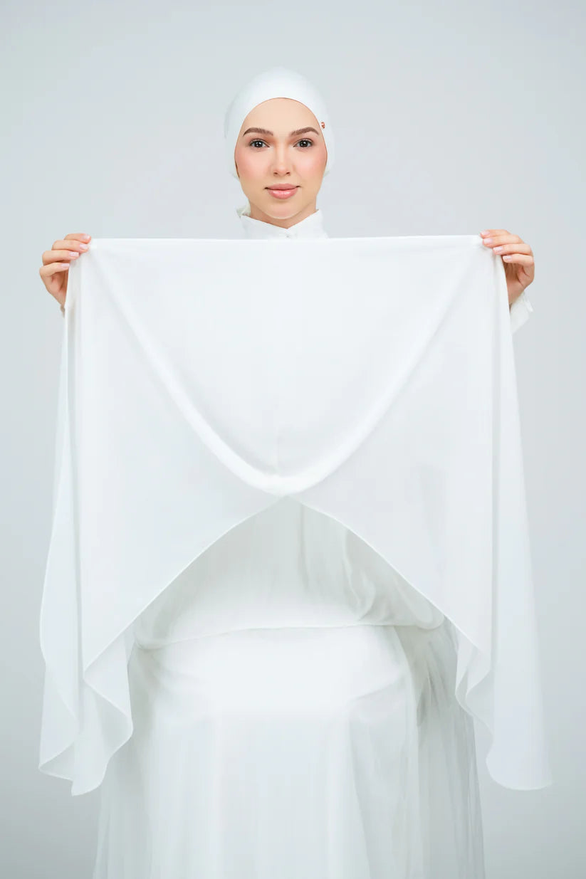 [★New] HoodX Curve [Pearl Chiffon] in Bridal White