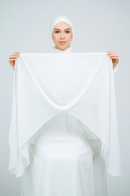 [★New] HoodX Curve [Pearl Chiffon] in Bridal White