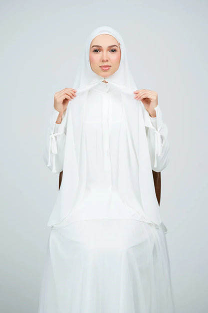 [★New] HoodX Curve [Pearl Chiffon] in Bridal White