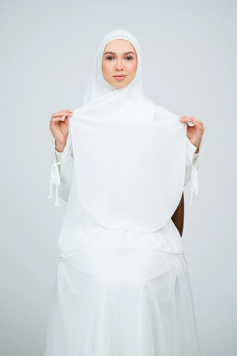 [★New] HoodX Curve [Pearl Chiffon] in Bridal White