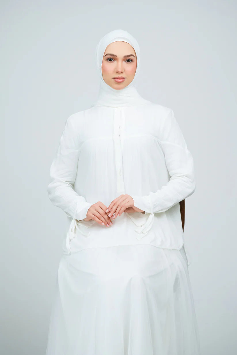 [★New] HoodX Curve [Pearl Chiffon] in Bridal White