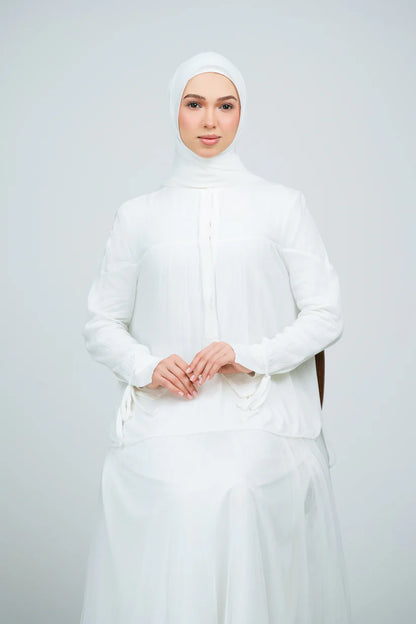 [★New] HoodX Curve [Pearl Chiffon] in Bridal White