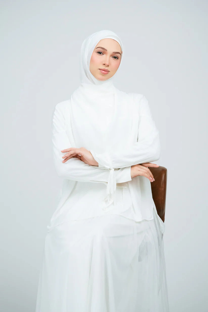 [★New] HoodX Curve [Pearl Chiffon] in Bridal White