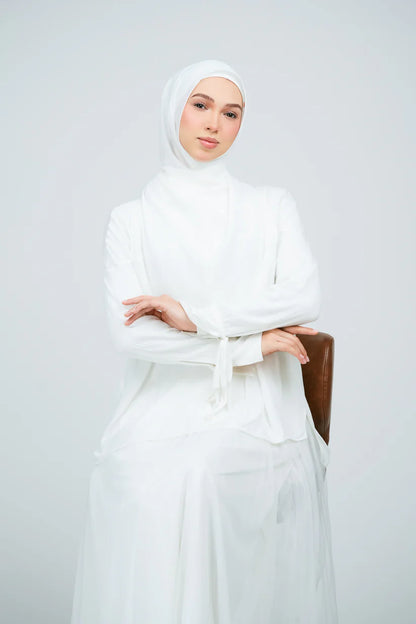 [★New] HoodX Curve [Pearl Chiffon] in Bridal White