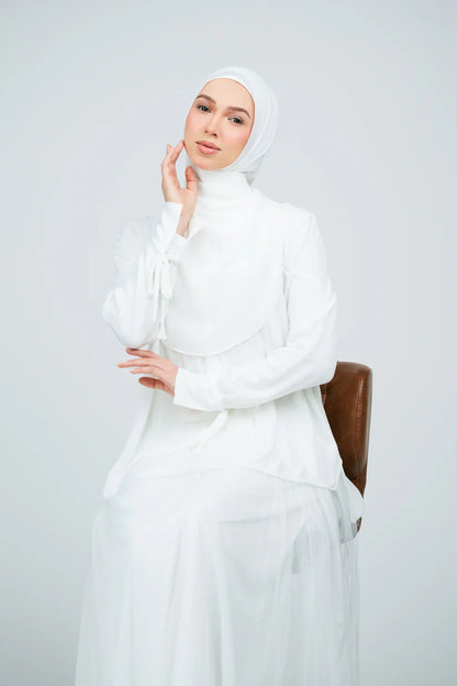 [★New] HoodX Curve [Pearl Chiffon] in Bridal White