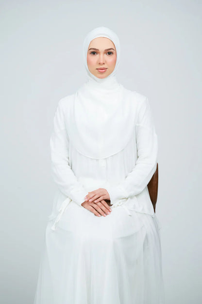 [★New] HoodX Curve [Pearl Chiffon] in Bridal White