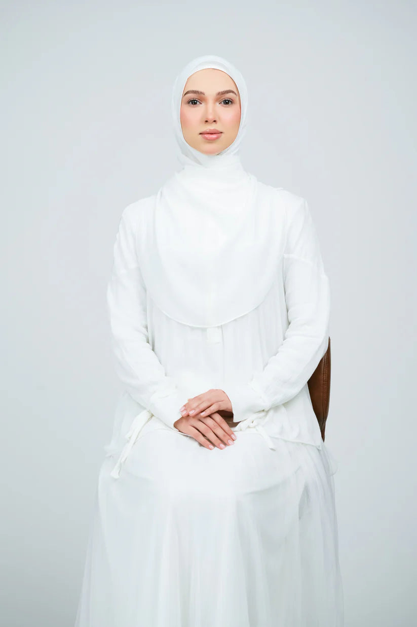 [★New] HoodX Curve [Pearl Chiffon] in Bridal White