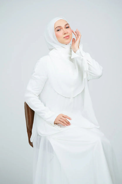 [★New] HoodX Curve [Pearl Chiffon] in Bridal White