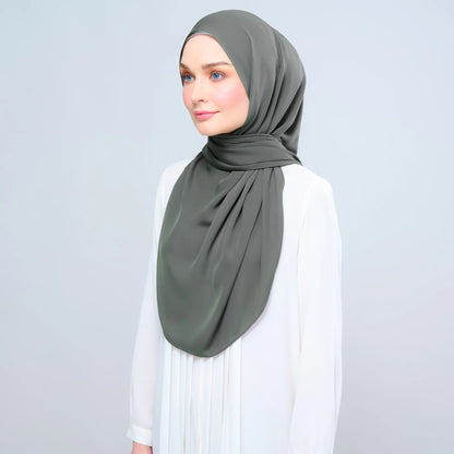 Instant Tag n' Go Shawl | Chiffon Silk in Deep Pine