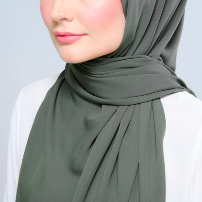 Instant Tag n' Go Shawl | Chiffon Silk in Deep Pine