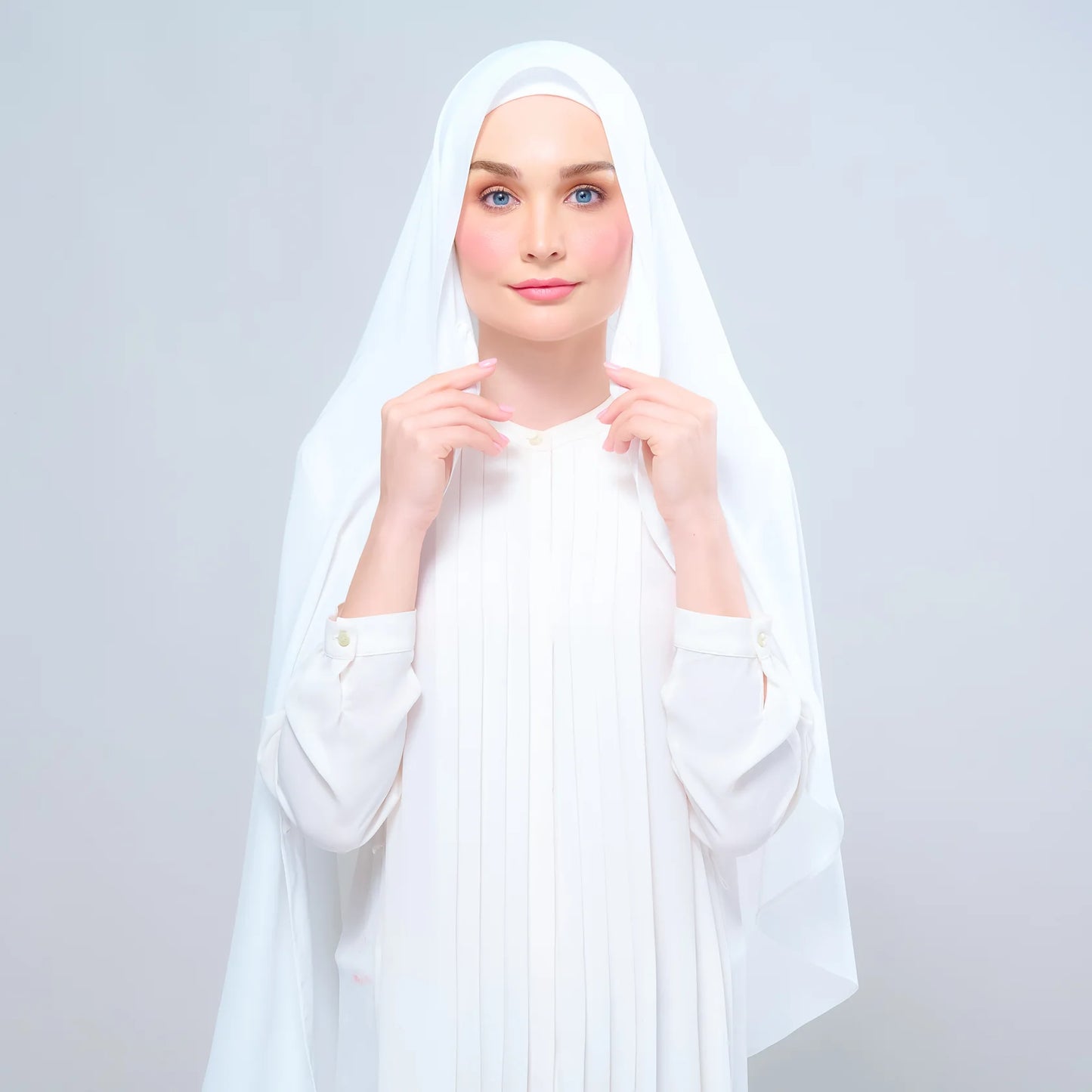 Instant Tag n' Go Shawl | Chiffon Silk in Ivory White