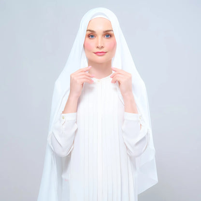 Instant Tag n' Go Shawl | Chiffon Silk in Ivory White