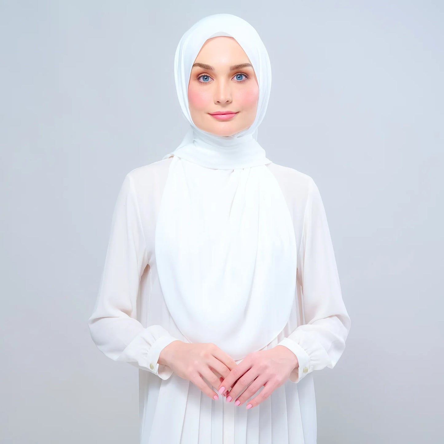 Instant Tag n' Go Shawl | Chiffon Silk in Ivory White