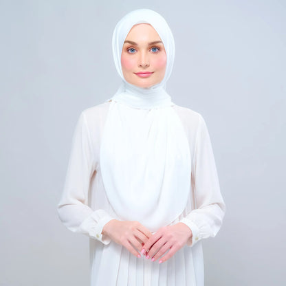 Instant Tag n' Go Shawl | Chiffon Silk in Ivory White