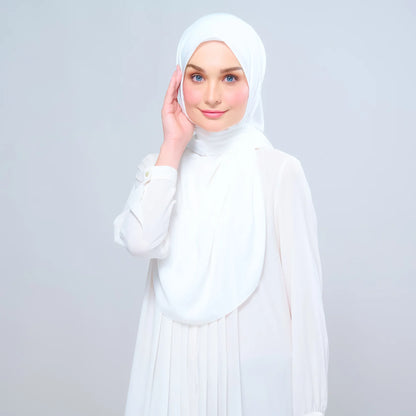 Instant Tag n' Go Shawl | Chiffon Silk in Ivory White