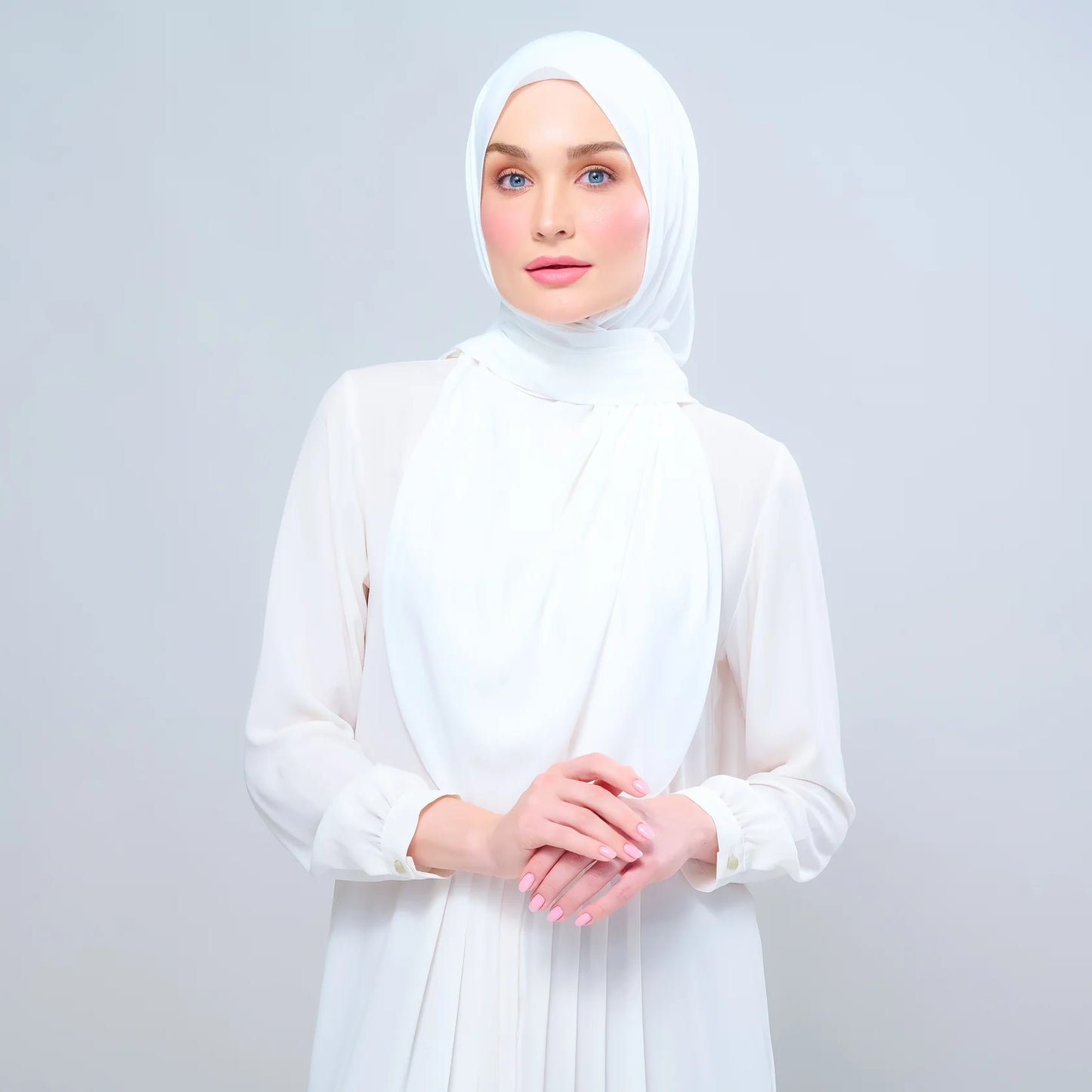 Instant Tag n' Go Shawl | Chiffon Silk in Ivory White
