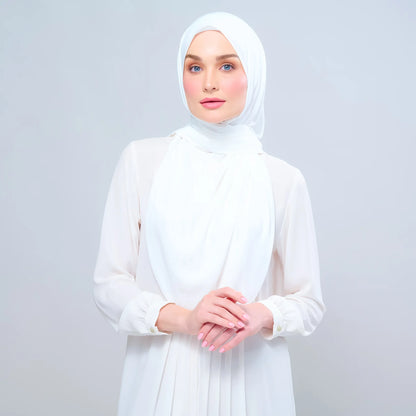 Instant Tag n' Go Shawl | Chiffon Silk in Ivory White