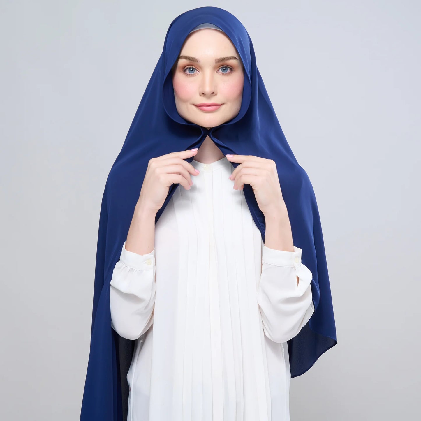Instant Tag n' Go Shawl | Chiffon Silk in Navy Blue