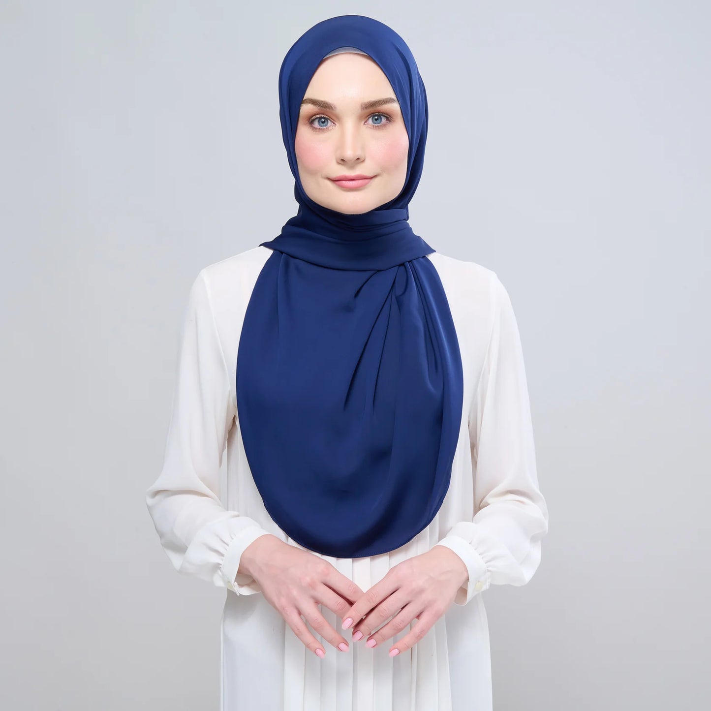 Instant Tag n' Go Shawl | Chiffon Silk in Navy Blue