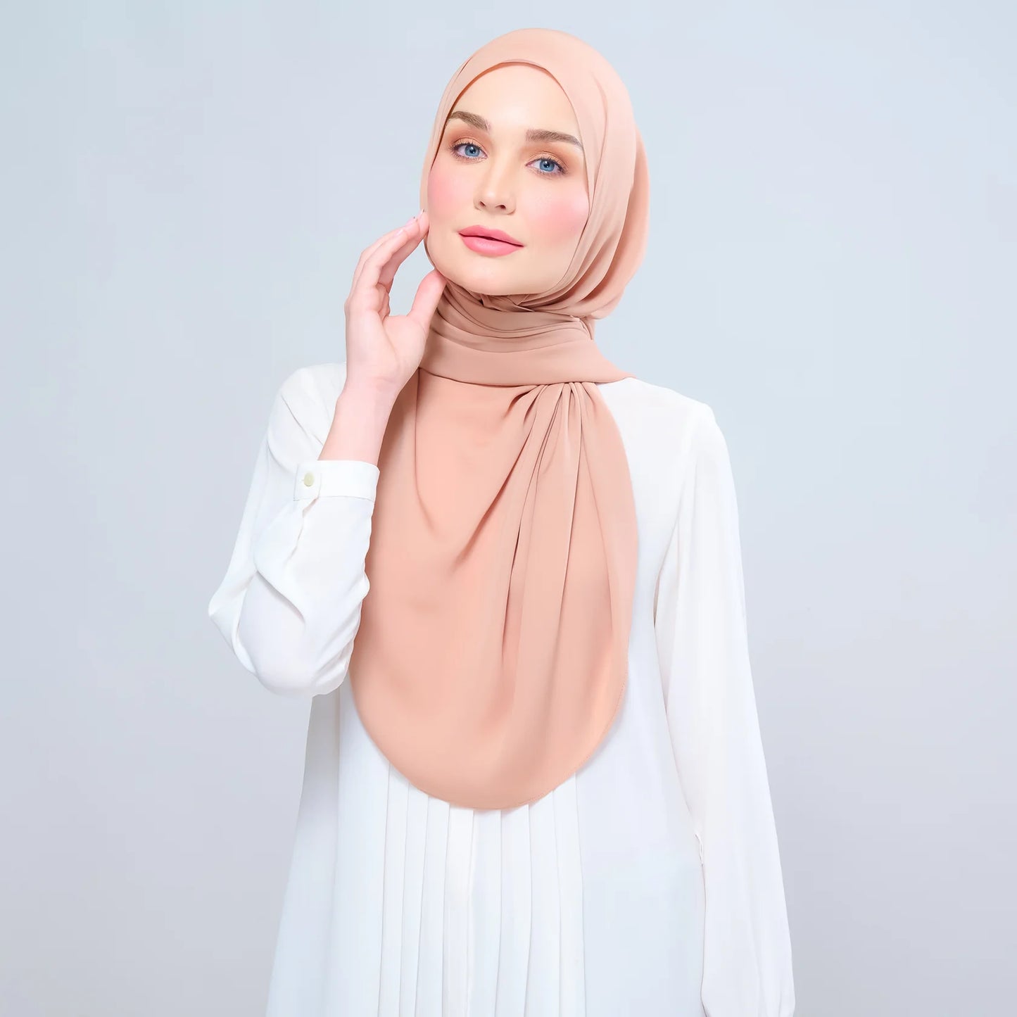 Instant Tag n' Go Shawl | Chiffon Silk in Nutmeg