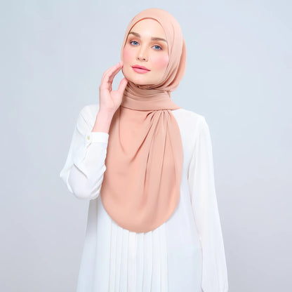 Instant Tag n' Go Shawl | Chiffon Silk in Nutmeg