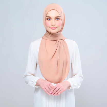 Instant Tag n' Go Shawl | Chiffon Silk in Nutmeg