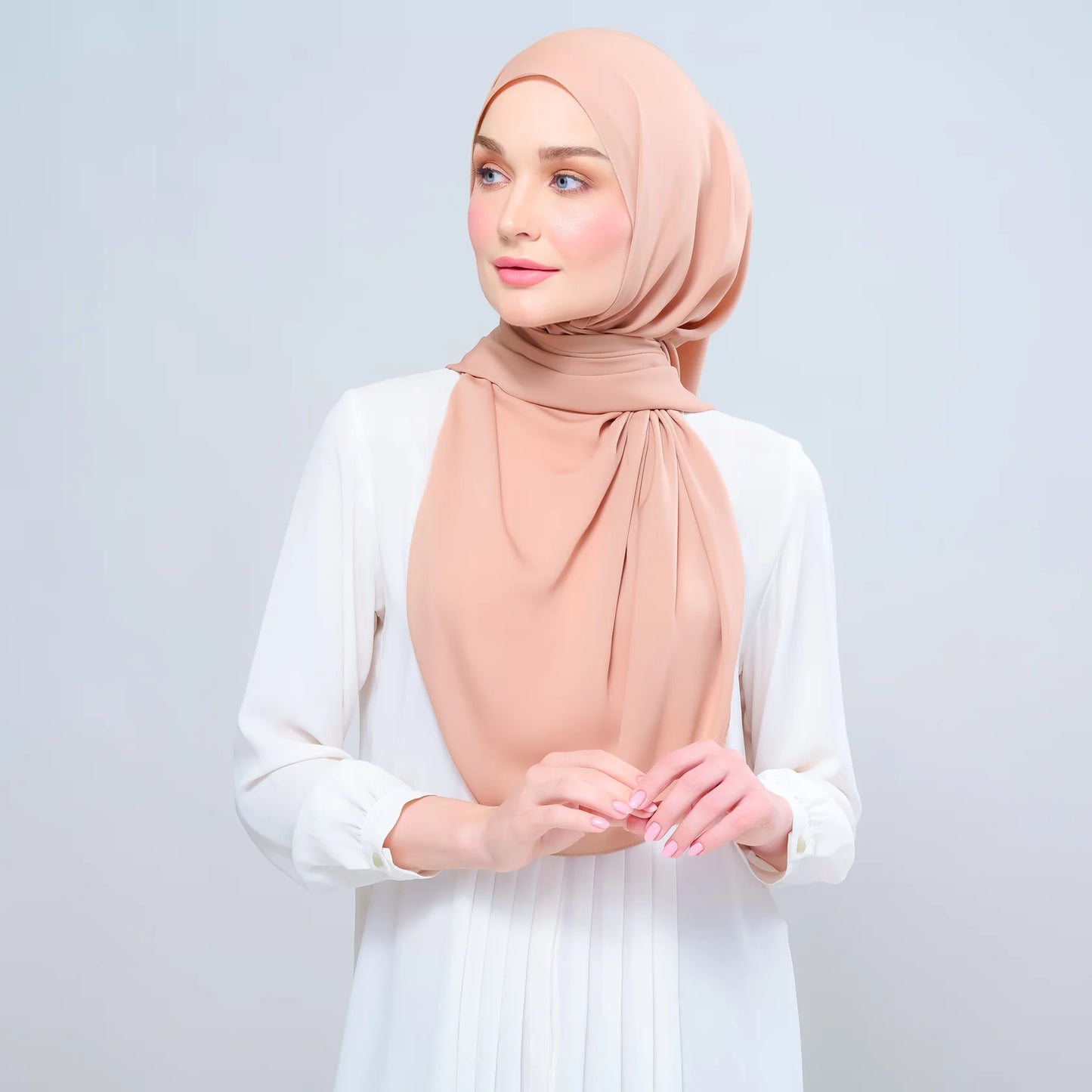 Instant Tag n' Go Shawl | Chiffon Silk in Nutmeg