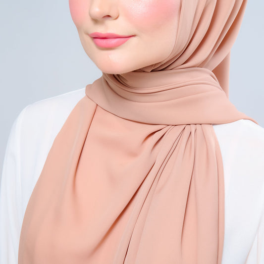 Instant Tag n' Go Shawl | Chiffon Silk in Nutmeg