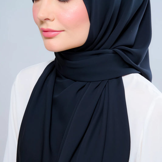 Instant Tag n' Go Shawl | Chiffon Silk in Pitch Black