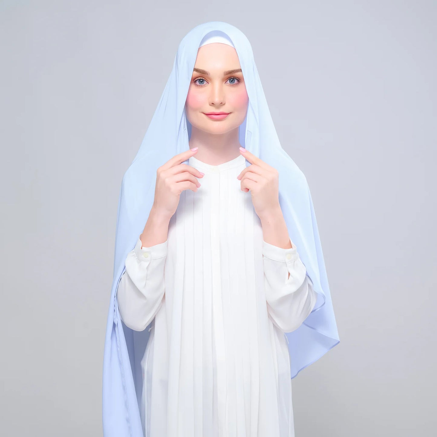 Instant Tag n' Go Shawl | Chiffon Silk in Powder Blue
