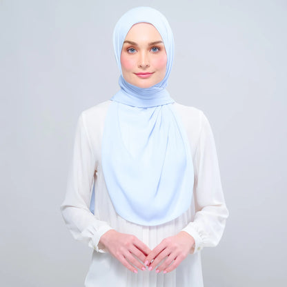 Instant Tag n' Go Shawl | Chiffon Silk in Powder Blue