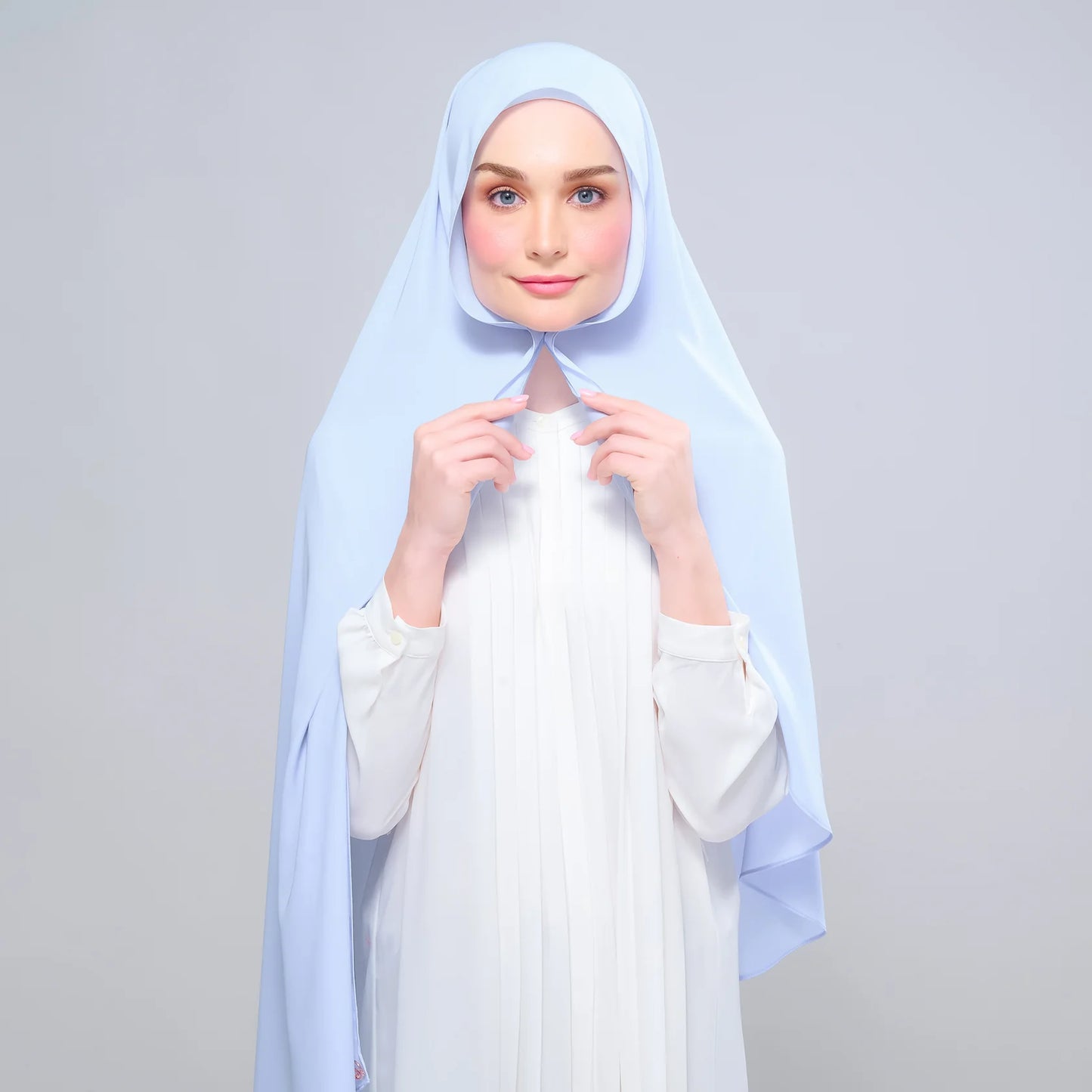 Instant Tag n' Go Shawl | Chiffon Silk in Powder Blue