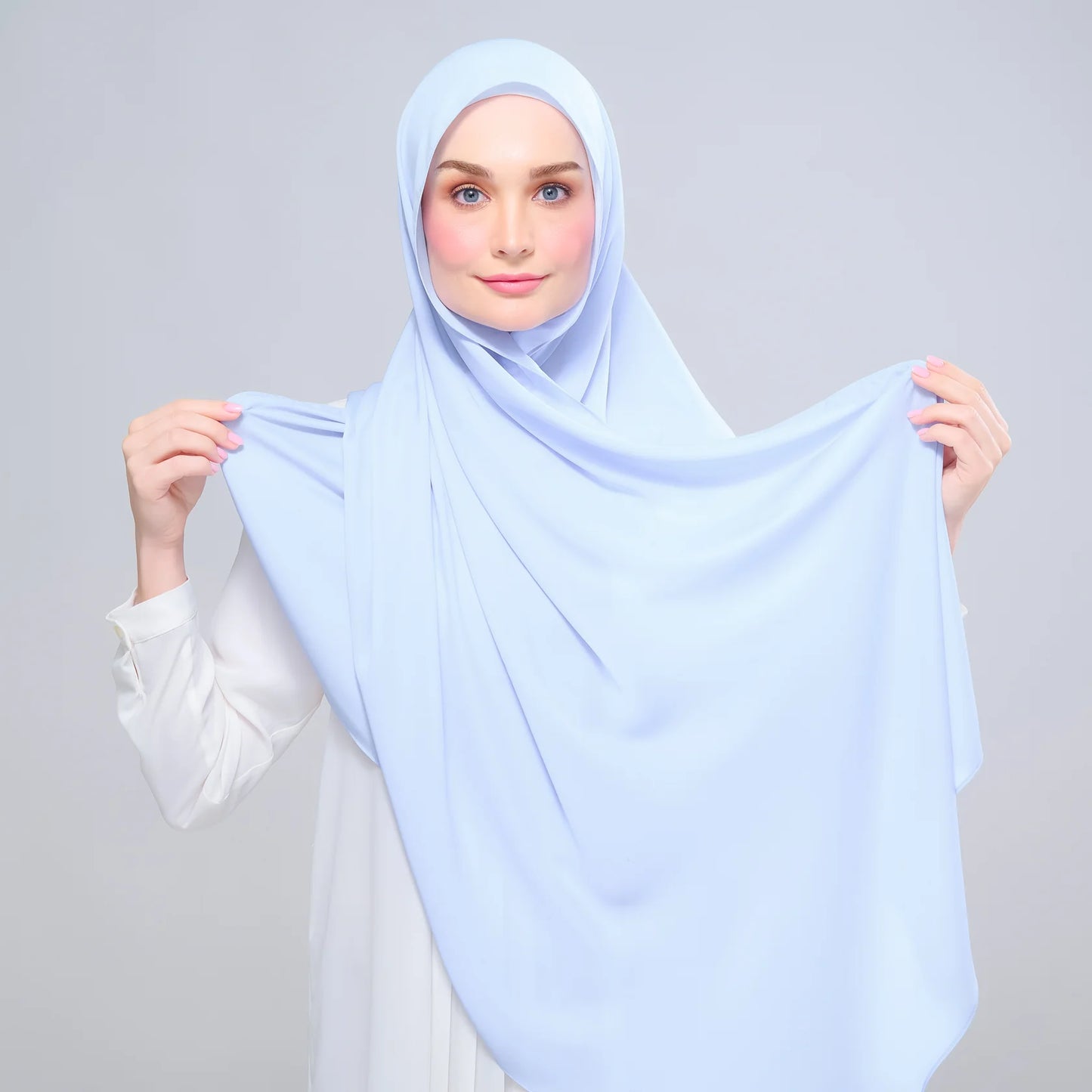 Instant Tag n' Go Shawl | Chiffon Silk in Powder Blue