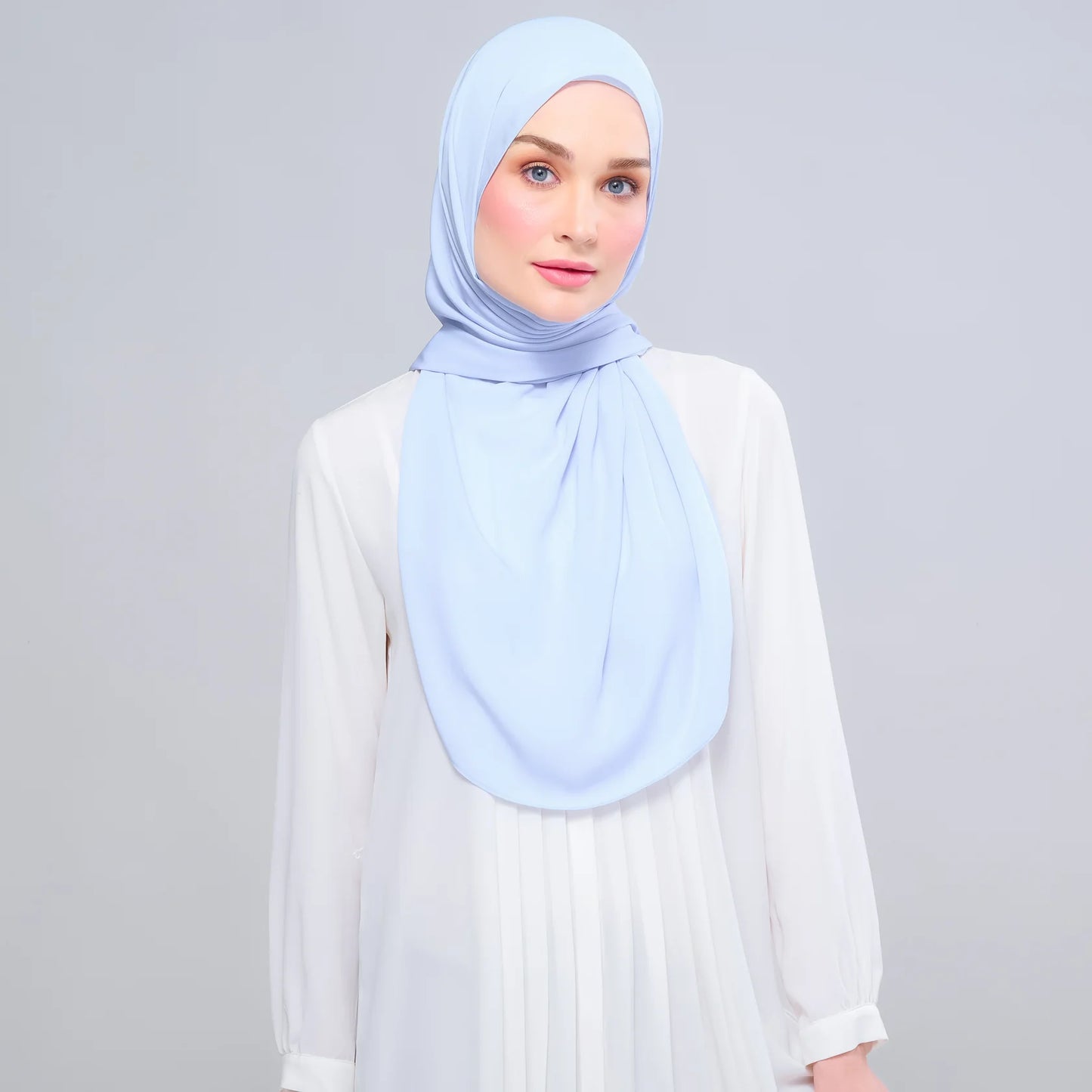 Instant Tag n' Go Shawl | Chiffon Silk in Powder Blue