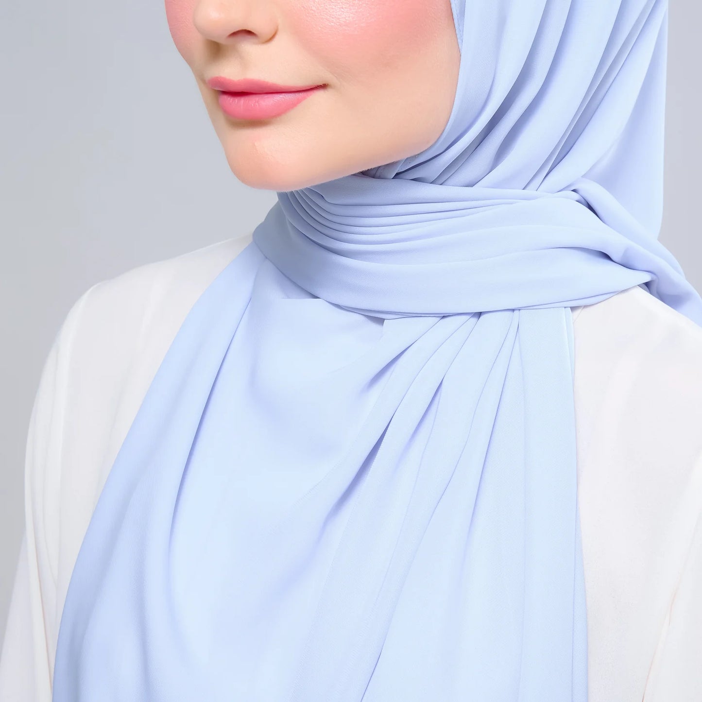 Instant Tag n' Go Shawl | Chiffon Silk in Powder Blue