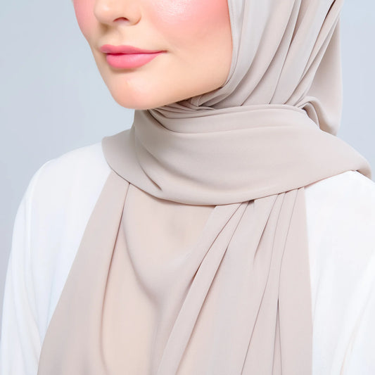 Instant Tag n' Go Shawl | Chiffon Silk in Taupe
