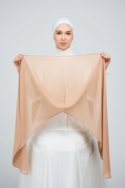 [★New] HoodX Curve [Pearl Chiffon] in Camel