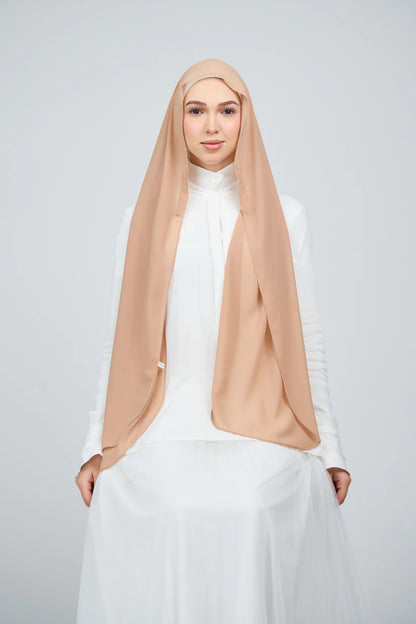 [★New] HoodX Curve [Pearl Chiffon] in Camel