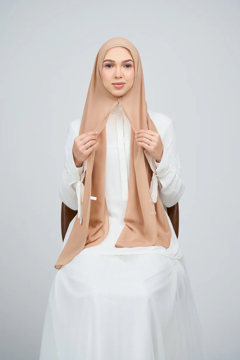[★New] HoodX Curve [Pearl Chiffon] in Camel