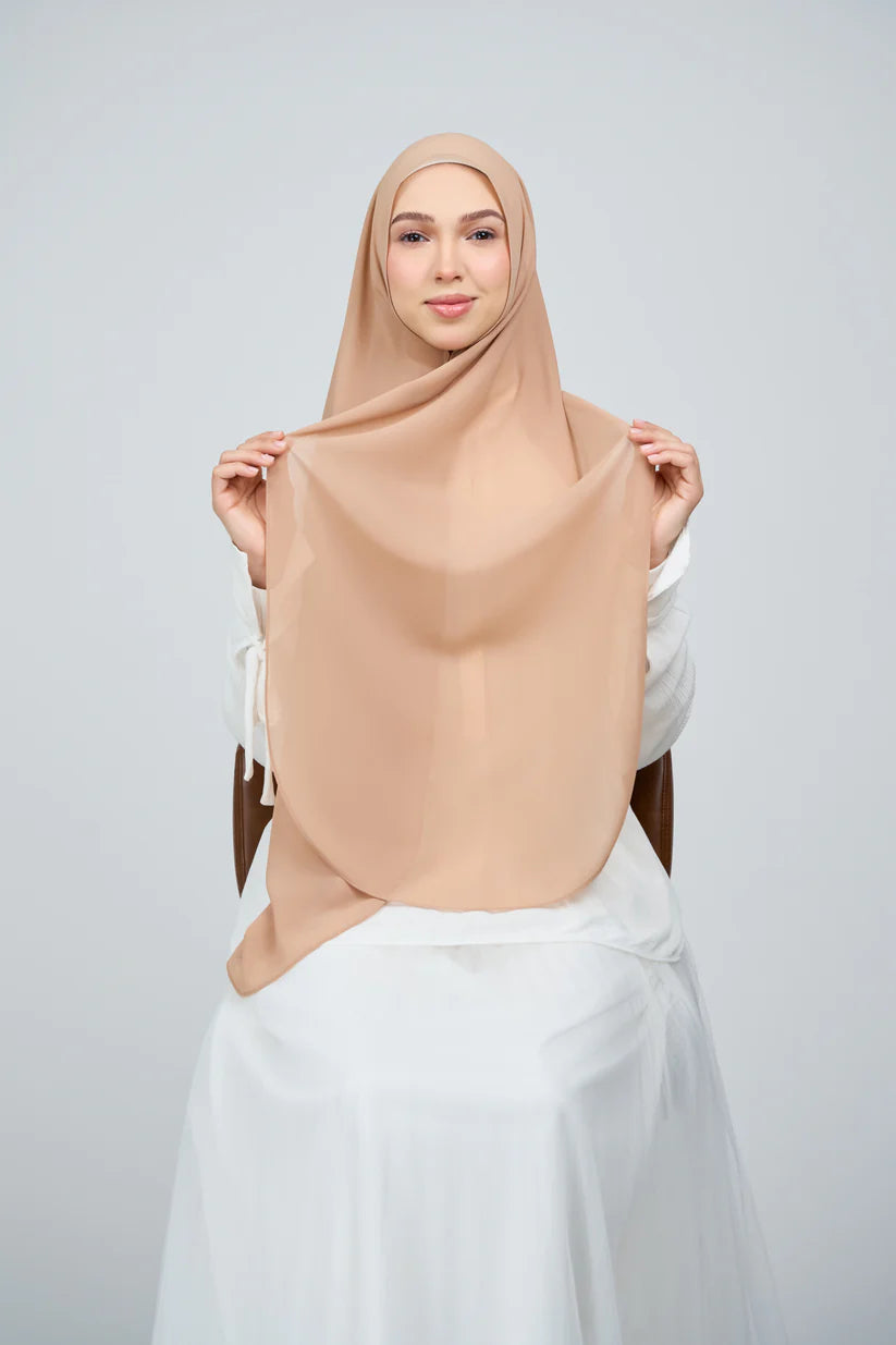 [★New] HoodX Curve [Pearl Chiffon] in Camel