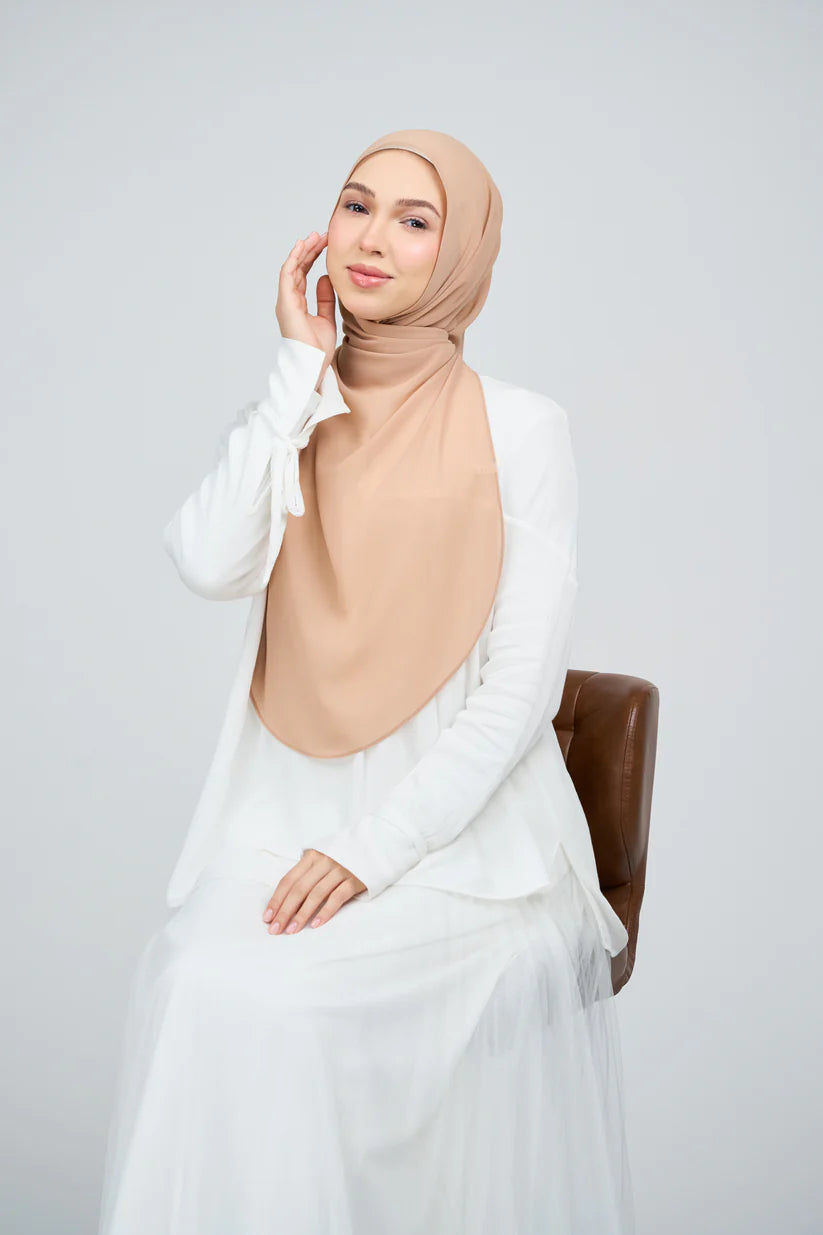 [★New] HoodX Curve [Pearl Chiffon] in Camel