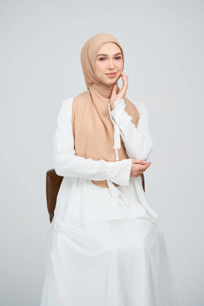 [★New] HoodX Curve [Pearl Chiffon] in Camel