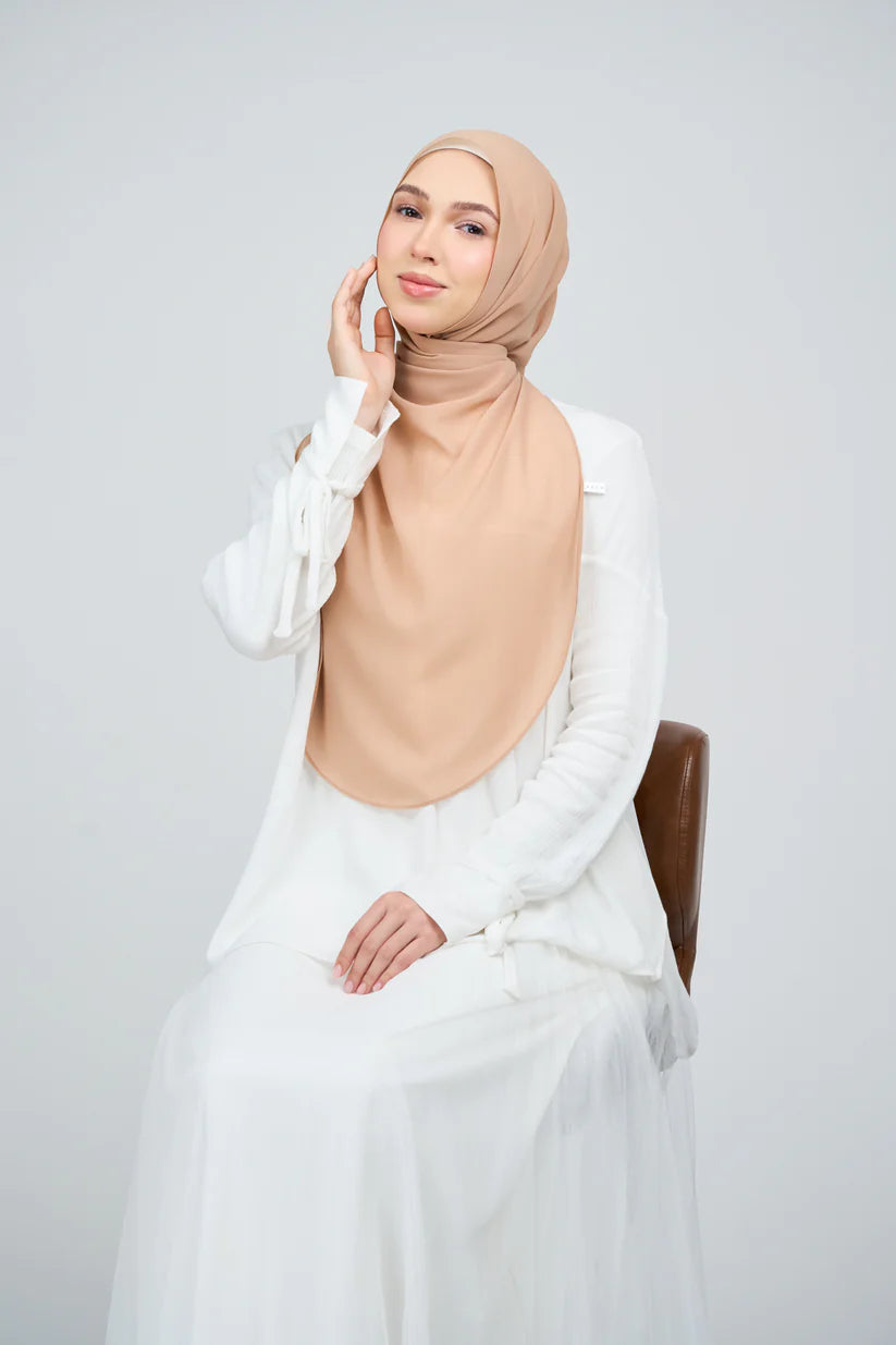 [★New] HoodX Curve [Pearl Chiffon] in Camel
